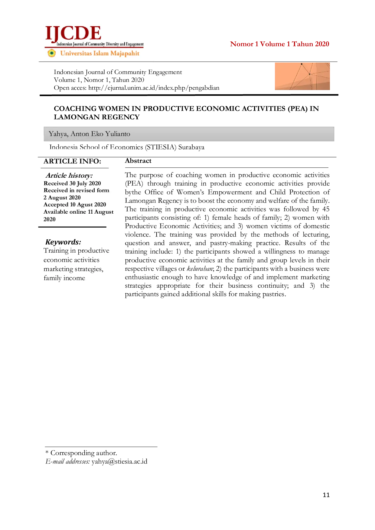 JURIS Coaching Women in Productive Economic Activities Pea in Lamongan Regency