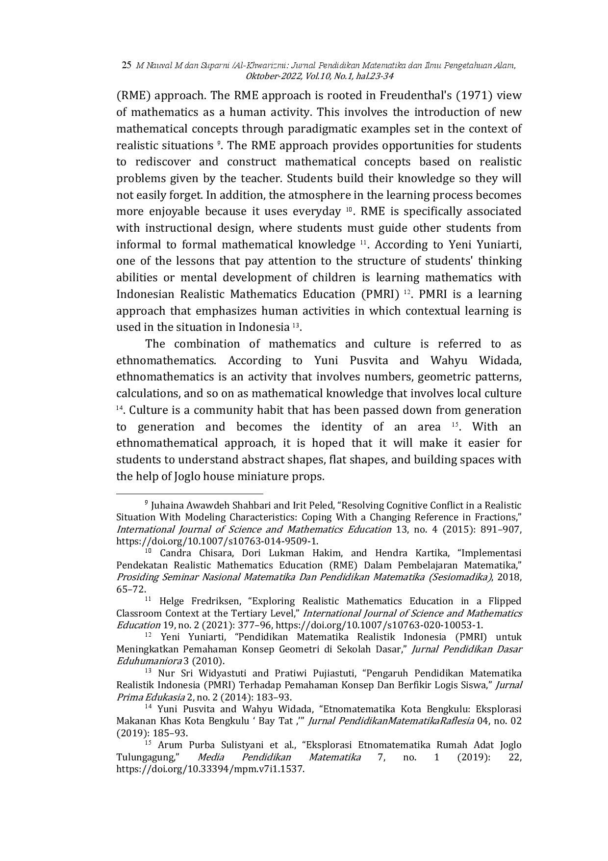 juris The Use of Miniature Joglo Houses in Learning to understand Plane and Solid Figure