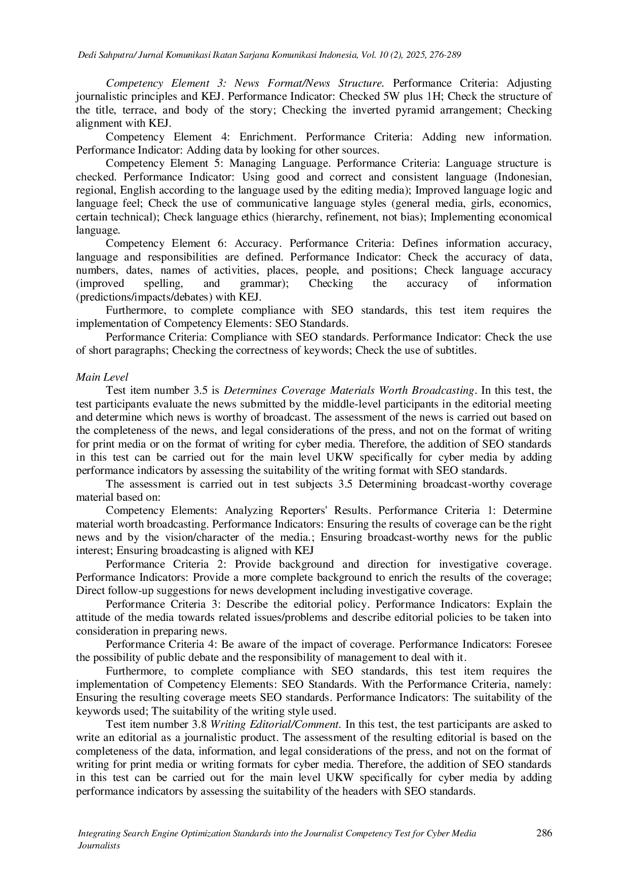 JURIS Integrating Search Engine Optimization Standards into the Journalist Competency Test for Cyber Media Journalists