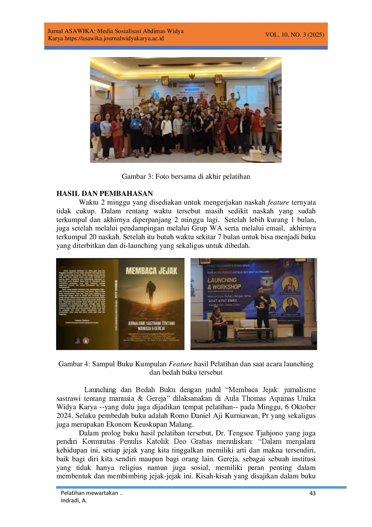 juris Pelatihan Mewartakan Kasih Melalui Tulisan Feature Bagi Umat Katolik Kota Malang