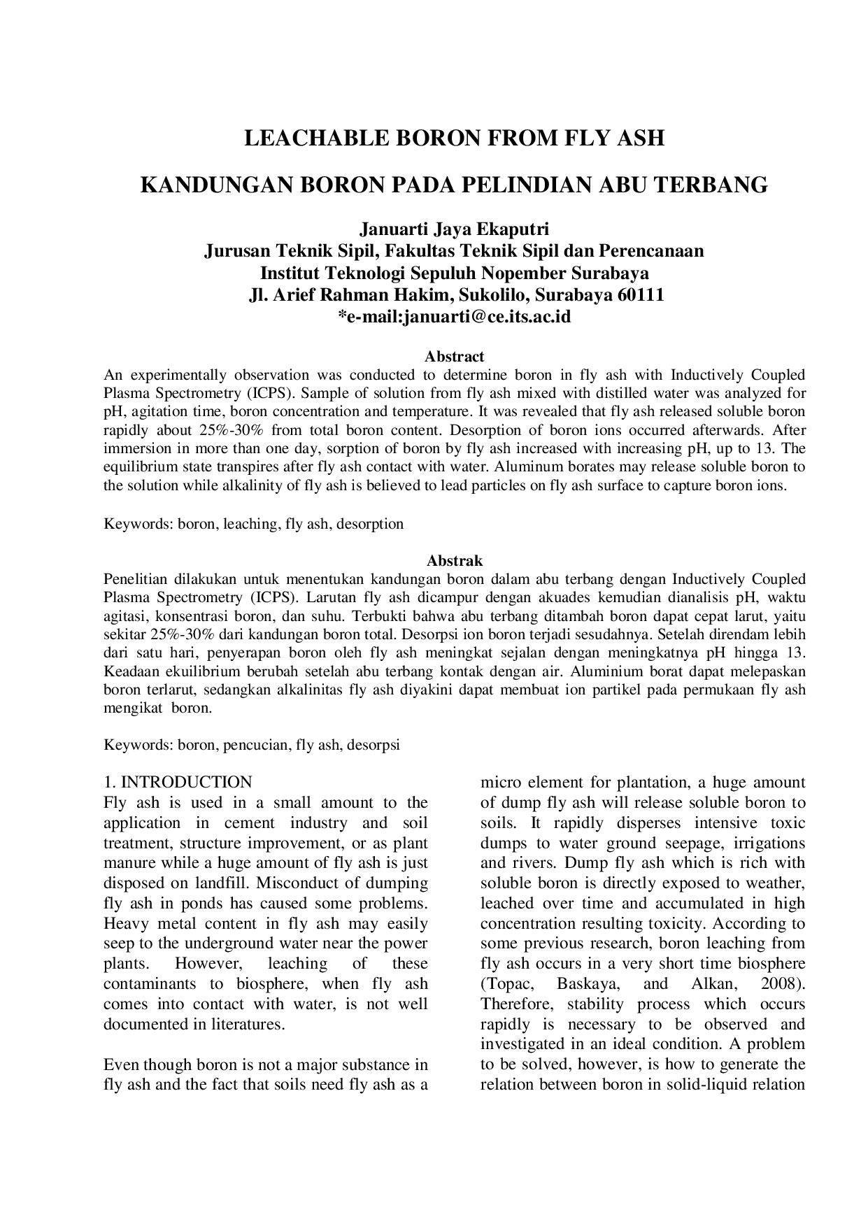 JURIS Leachable Boron From Fly Ash