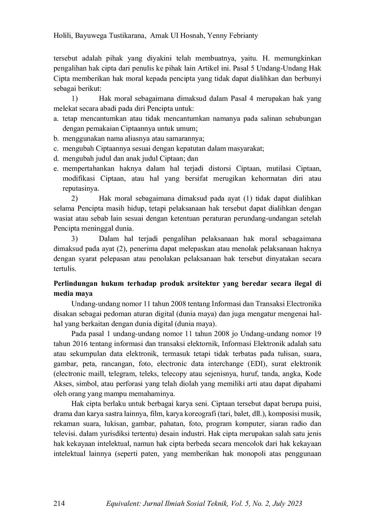 JURIS Perlindungan Hak Cipta Karya Arsitektur yang Beredar Bebas di Dunia Maya