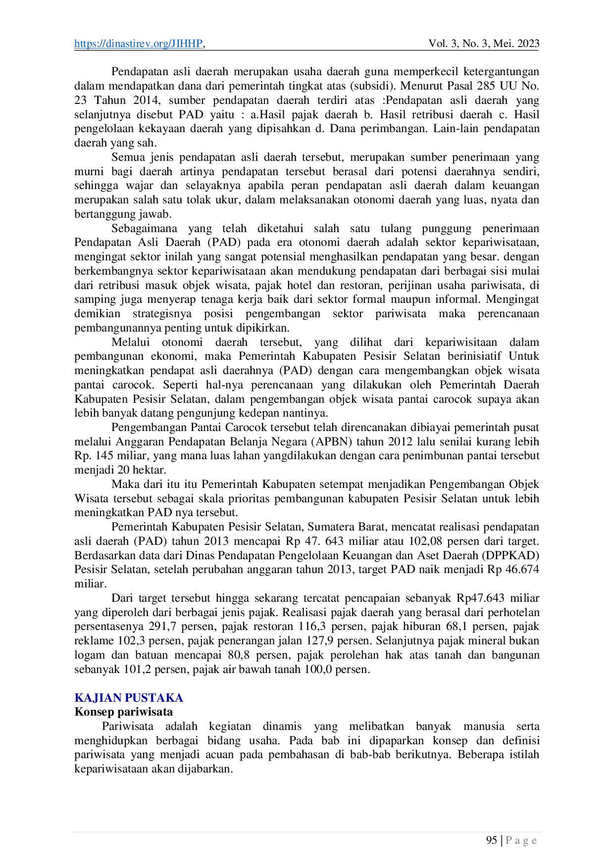 juris Strategi Pemerintah Daerah dalam Meningkatkan Pendapatan Asli Daerah dari Sektor Pariwisata pada Pemerintah Daerah Kabupaten Pesisir Selatan