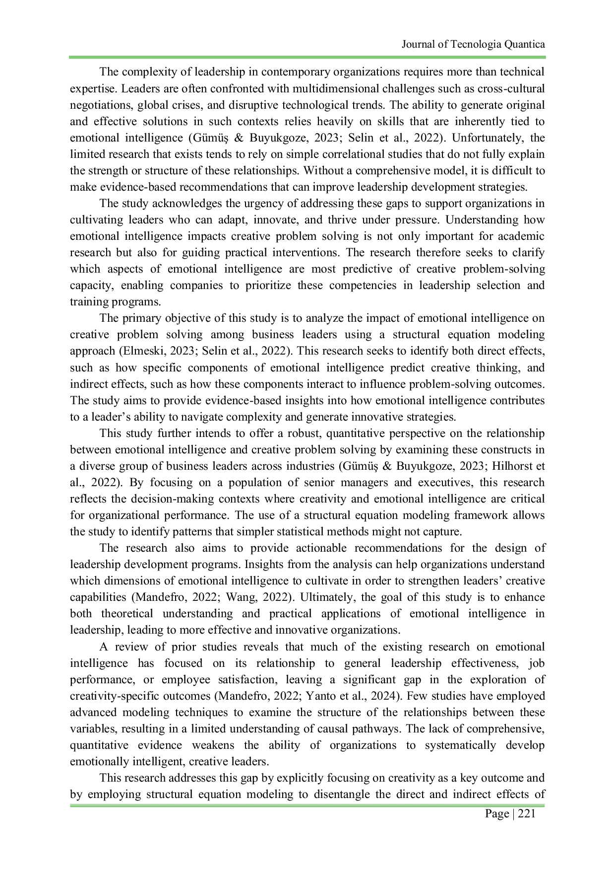 JURIS Emotional Intelligence and Creative Problem Solving in Business Leaders A Structural Equation Modeling Approach