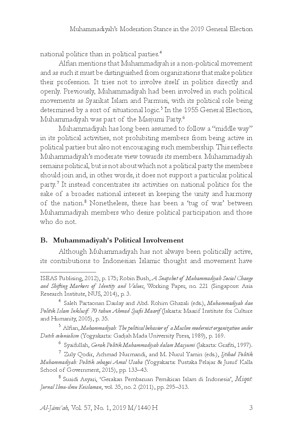 juris Muhammadiyah s Moderation Stance in the 2019 General Election Critical Views from Within