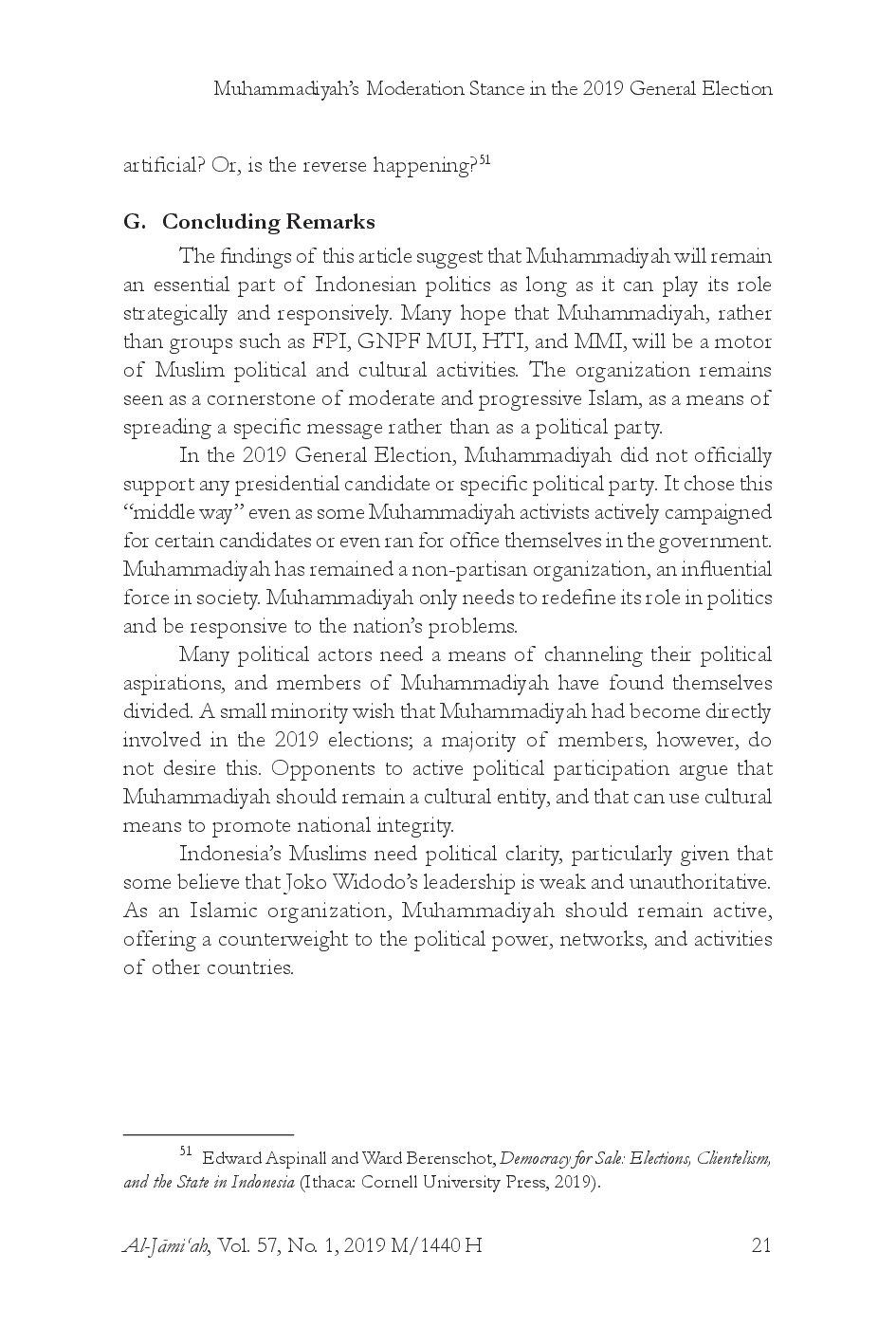 juris Muhammadiyah s Moderation Stance in the 2019 General Election Critical Views from Within