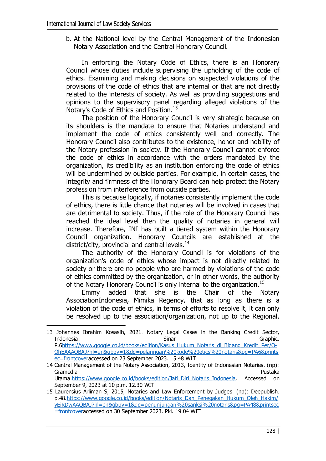 JURIS The Notary s Responsibility for Violations of the Notary s Ethics in Mimika District