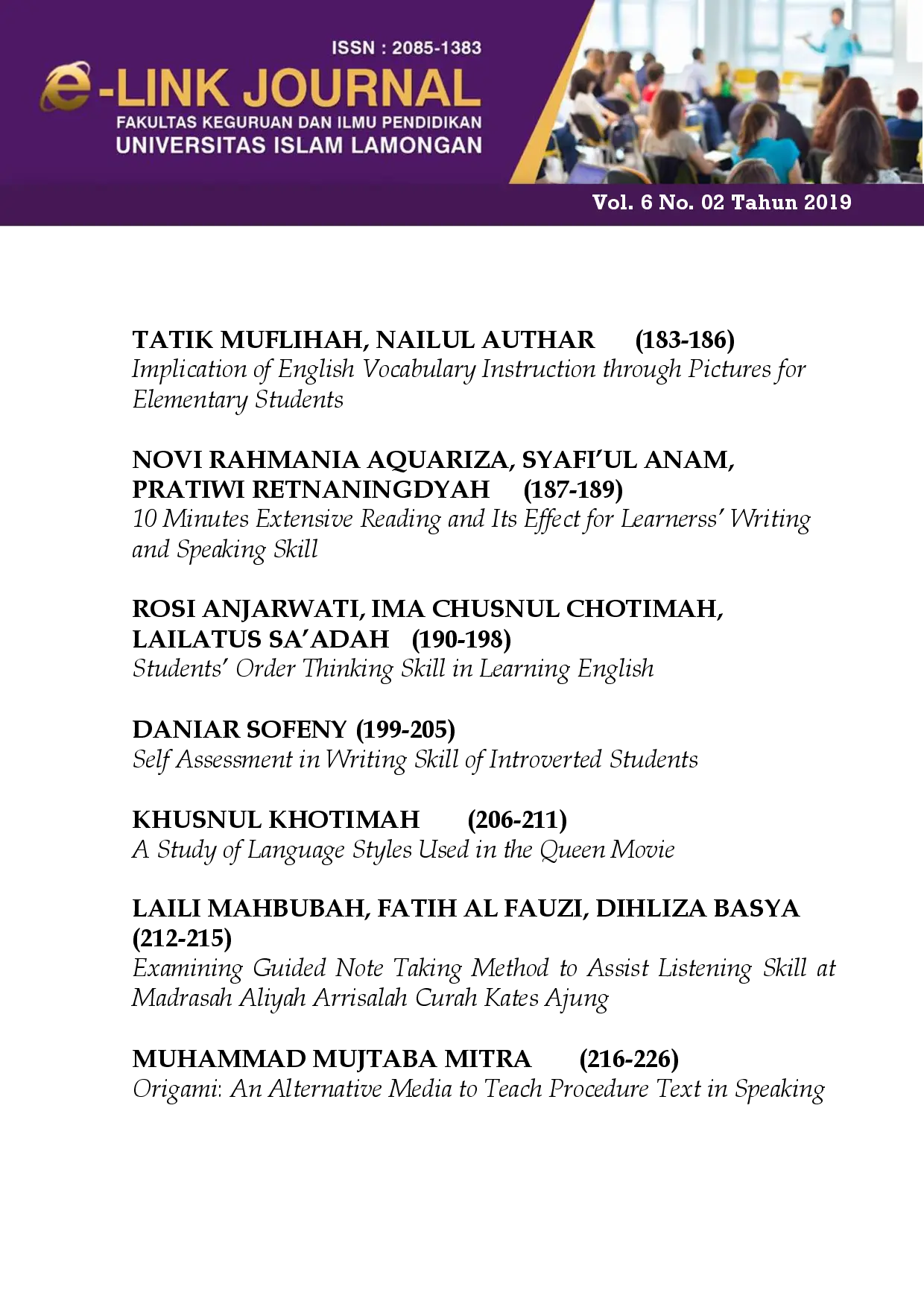 juris Students Order Thinking Skill In Learning English