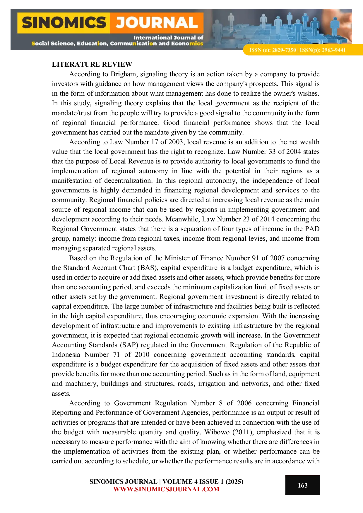 JURIS The Influence of Local Original Revenue and Capital Expenditure on the Financial Performance of District City Governments in Central Sulawesi Province in 2019 2023