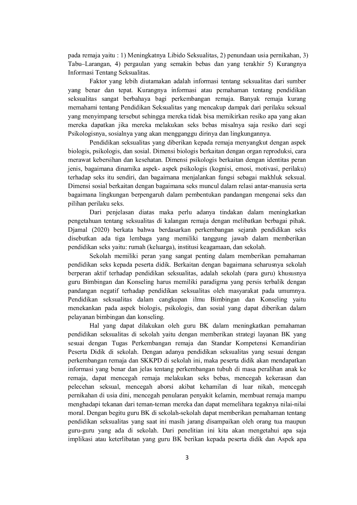 JURIS Implikasi Guru Bimbingan Dan Konseling Dalam Meningkatkan Pemahaman Pendidikan Seksualitas Pada Peserta Didik Kelas VIII Smp Negeri Balikpapan