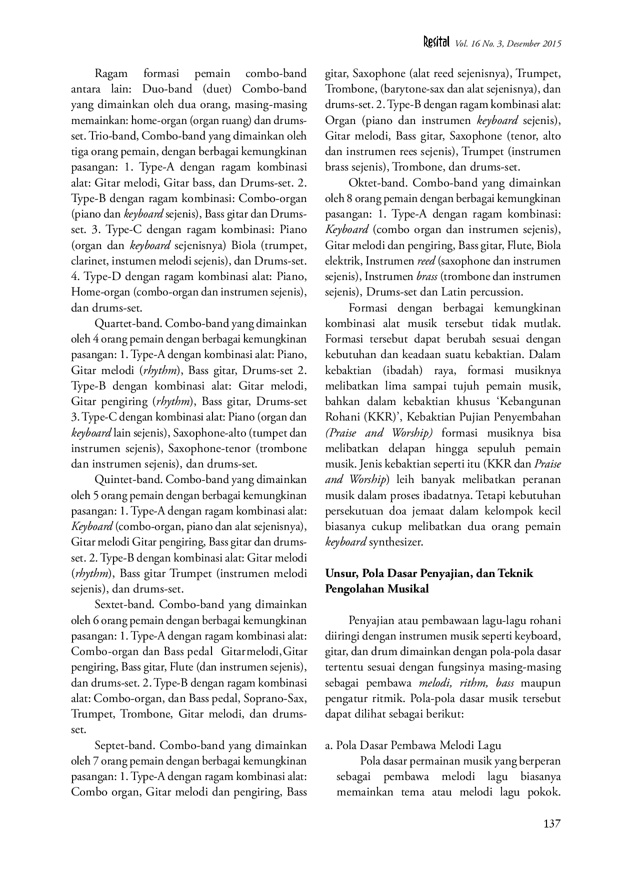 juris Strategi Musikal dalam Ritual Pujian dan Penyembahan Gereja Kristen Kharismatik