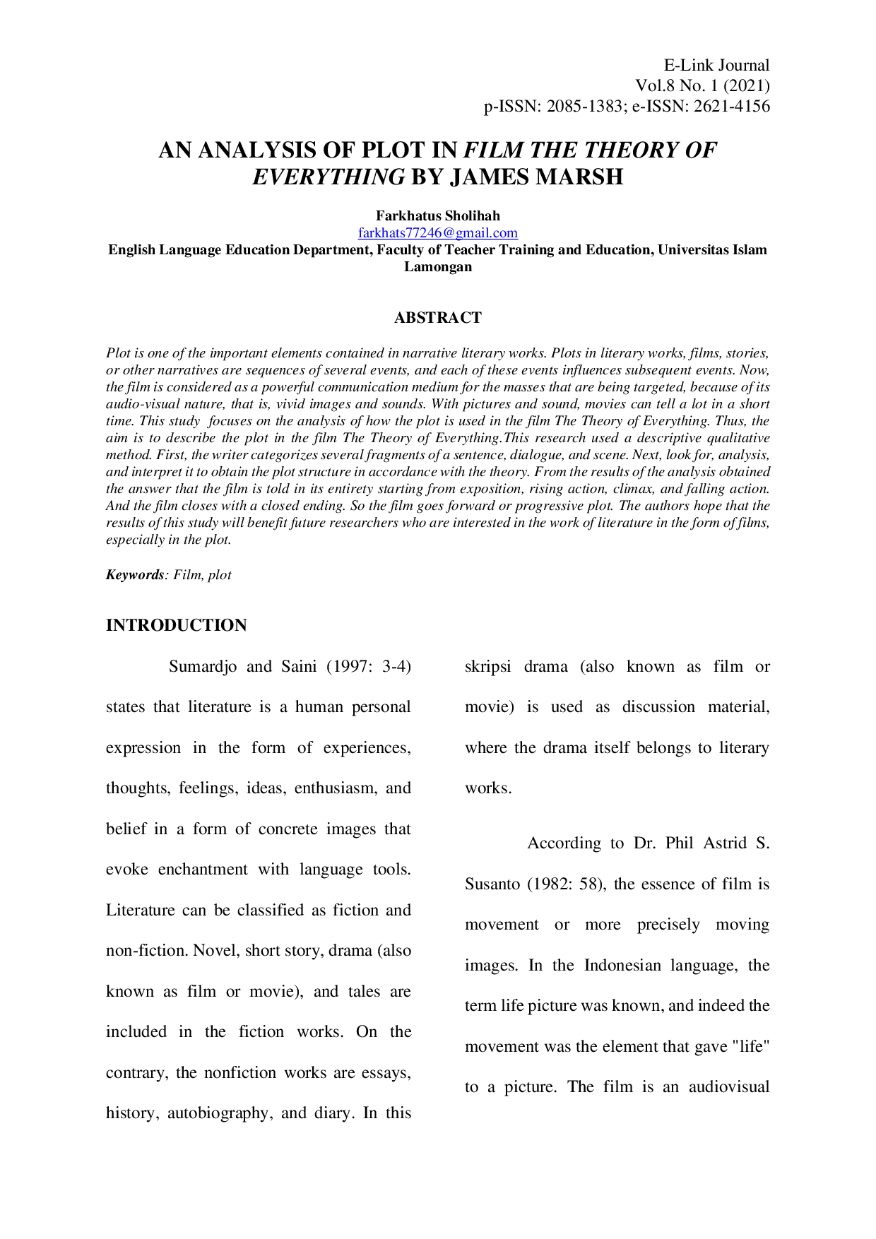 juris An Analysis of Plot in Film The Theory of Everything by James Marsh
