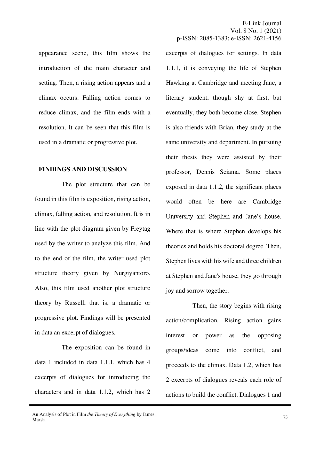 juris An Analysis of Plot in Film The Theory of Everything by James Marsh