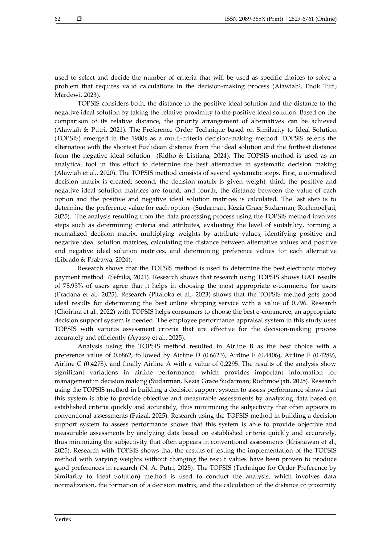 JURIS Implementation of the Topsis Method in Determining Online Shopping Options in the Marketplace