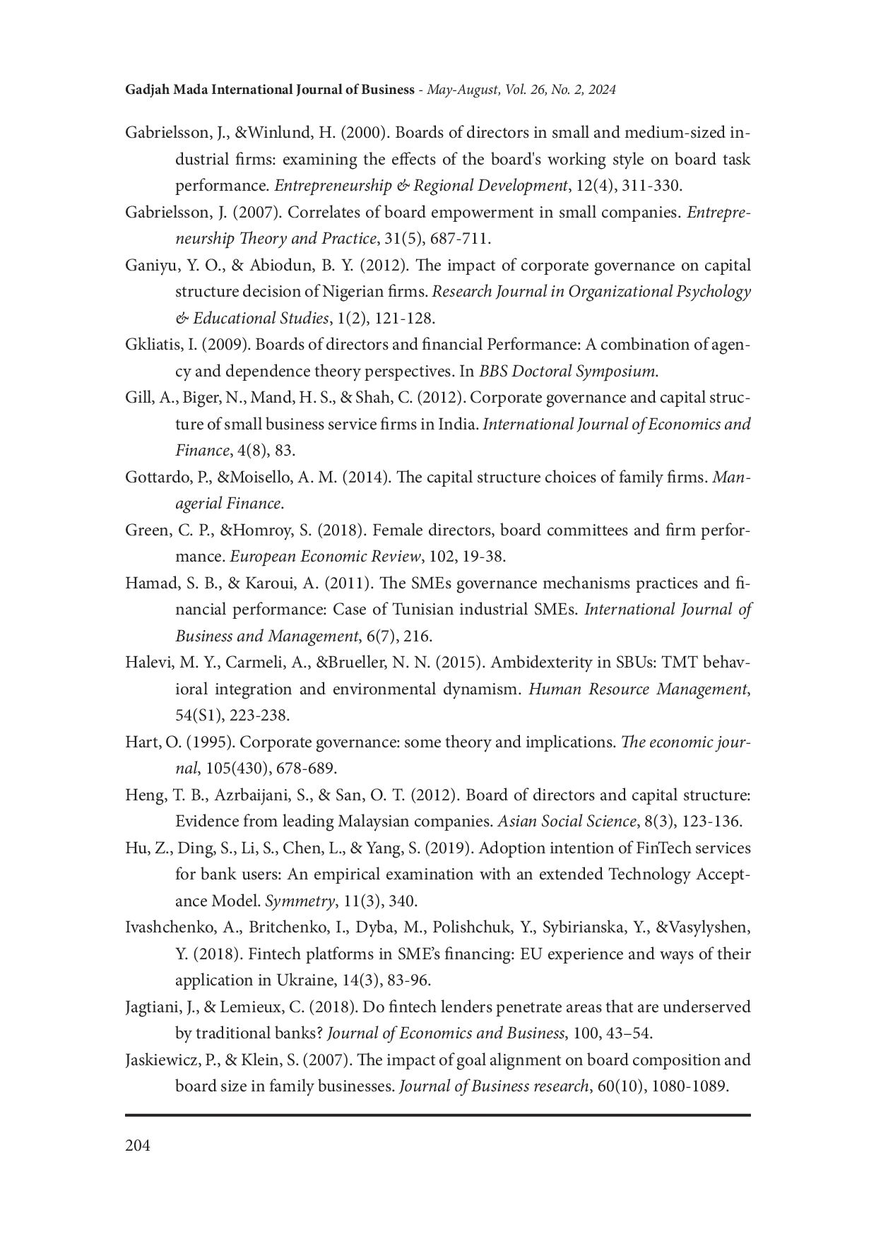 JURIS SMEs fintech financing does board governance matter