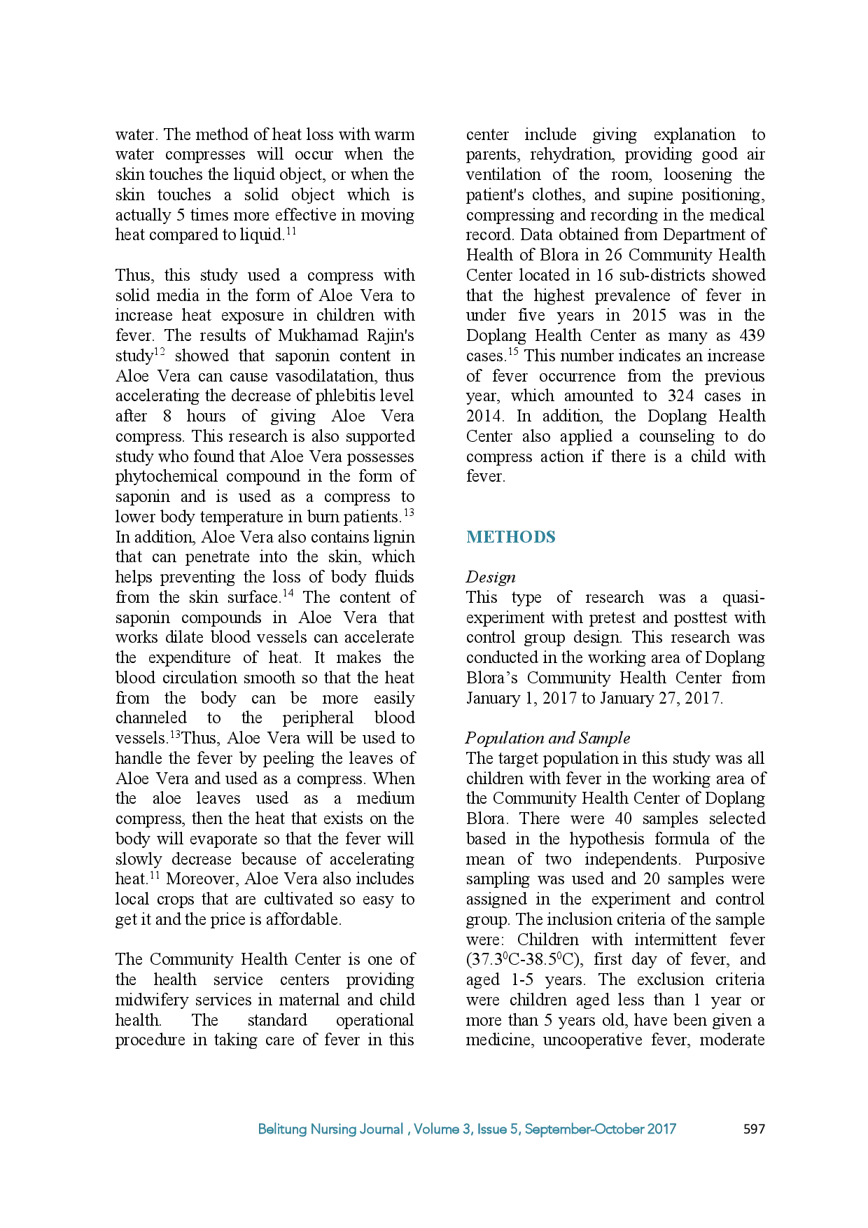 juris Aloe Vera Barbadensis Miller As An Alternative Treatment For Children With Fever