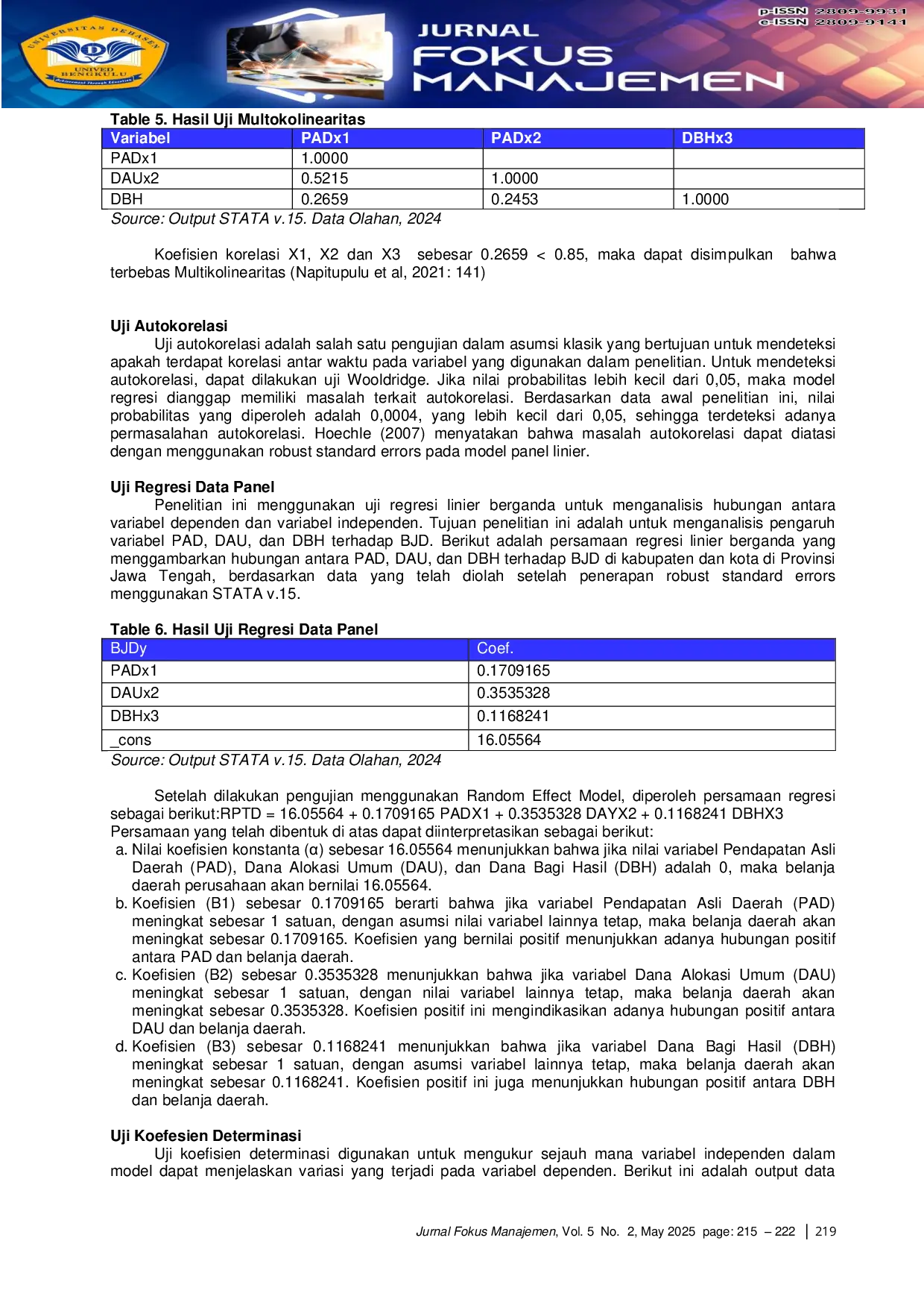 JURIS The Impact Of Regional Original Revenue General Allocation Fund And Revenue Sharing Fund On Regional Expenditure In Regency City In Central Java Province 2018 2022