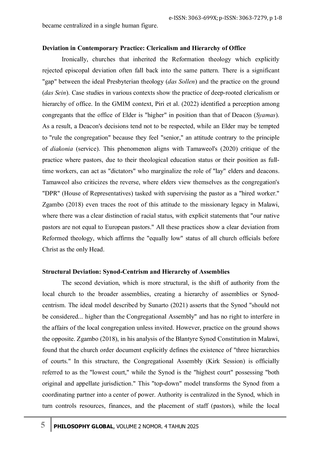 JURIS Christocracy as a Theological Foundation An Analysis of Leadership Authority in the Presbyterian Synodal System
