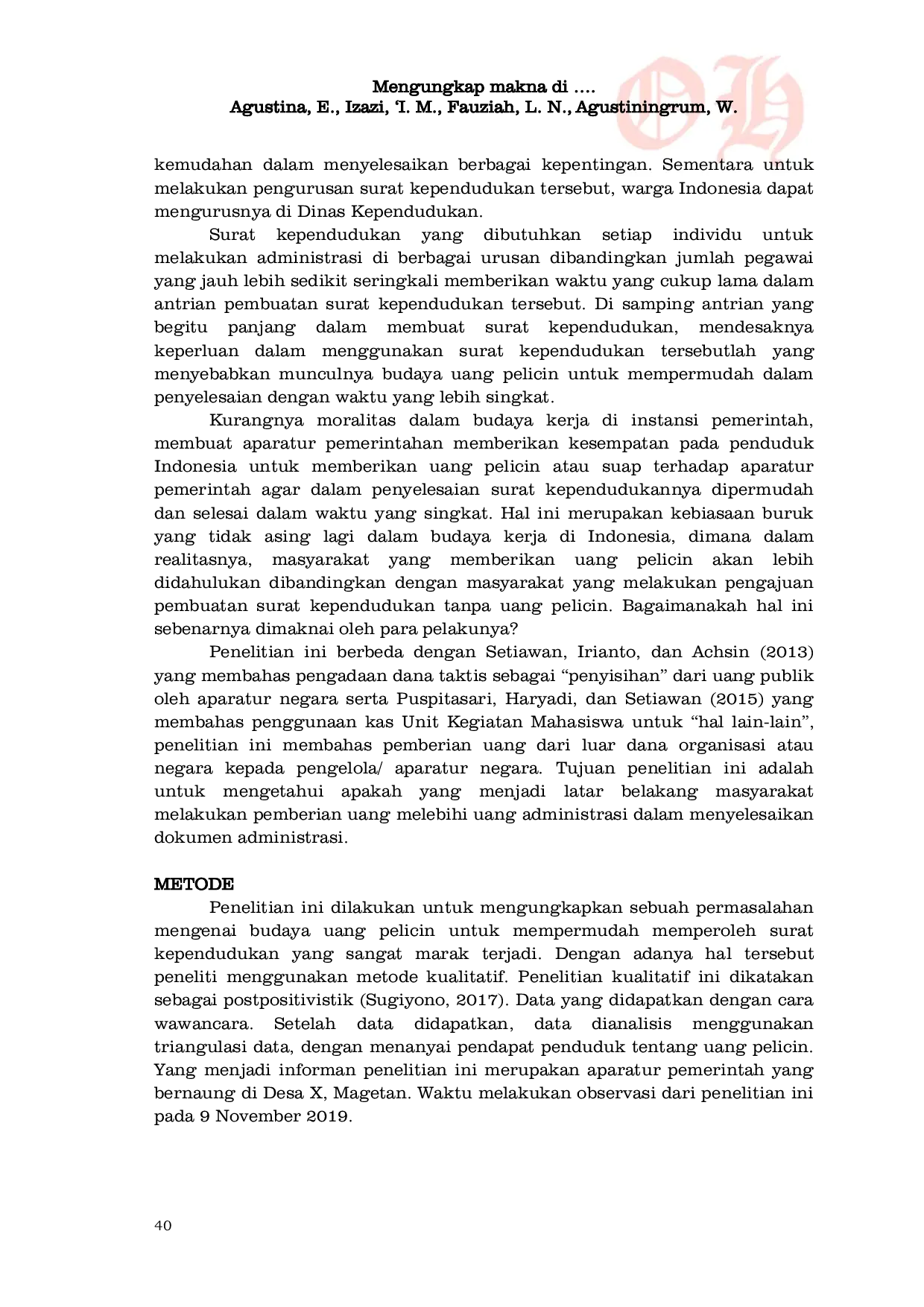 JURIS Mengungkap makna di balik budaya uang pelicin kepada aparat desa