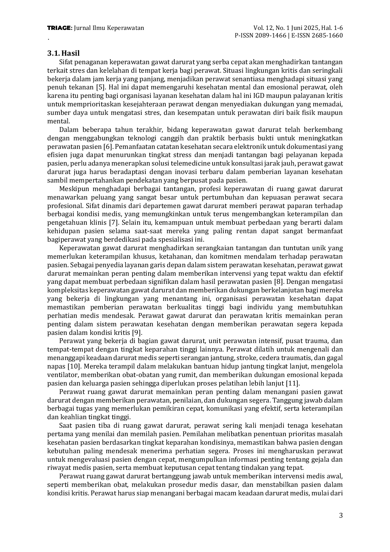 JURIS Studi Literatur Menjawab Tantangan Keperawatan Gawat Darurat dan Kritis