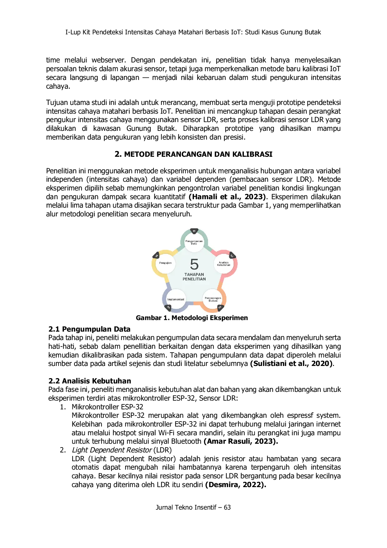JURIS Perancangan Intelligent Light Intensity Measurement Unit Kit Berbasis Internet of Things Studi Kasus di Gunung Butak