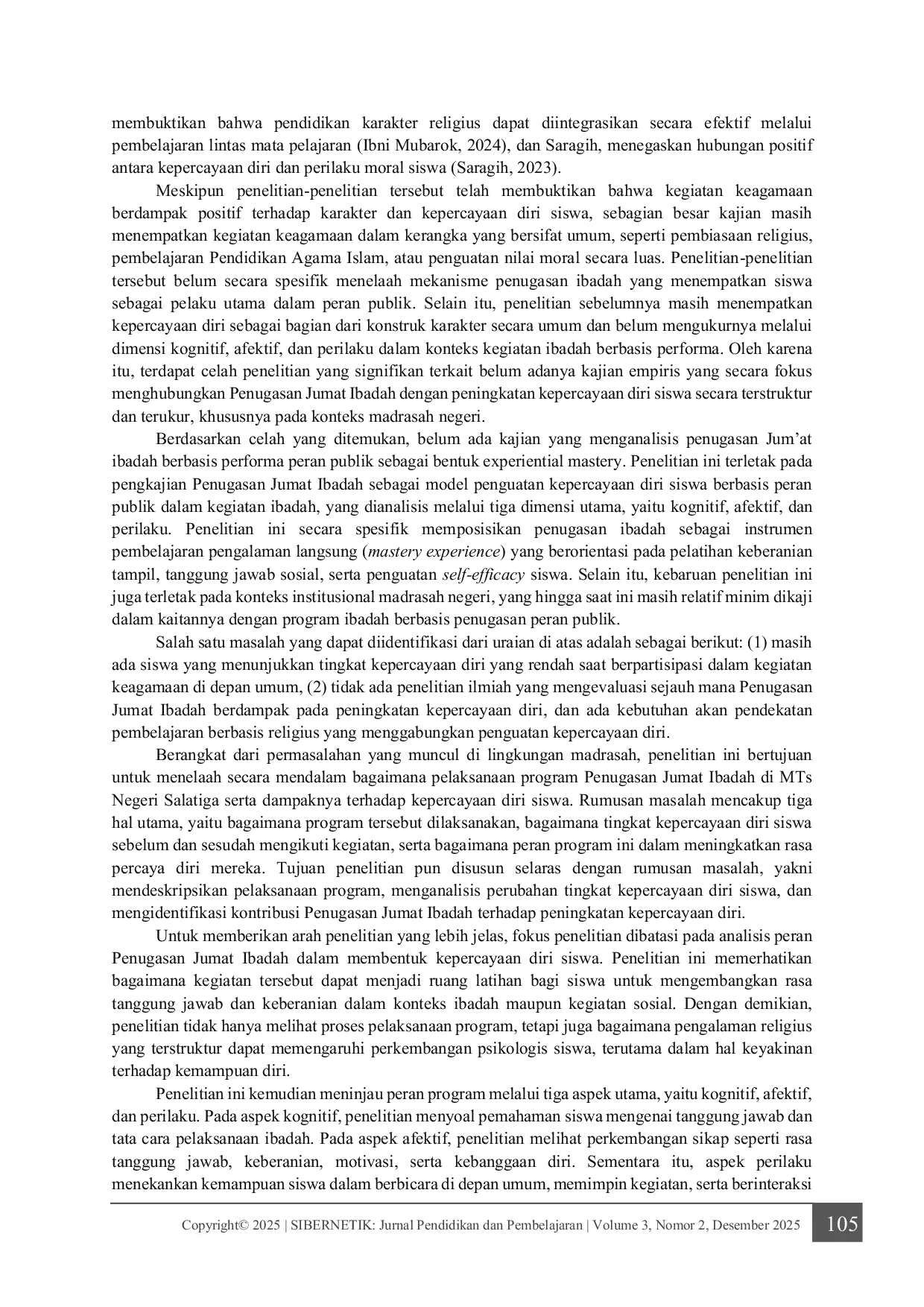 JURIS Peran Penugasan Jumat Ibadah terhadap Peningkatan Kepercayaan Diri Siswa