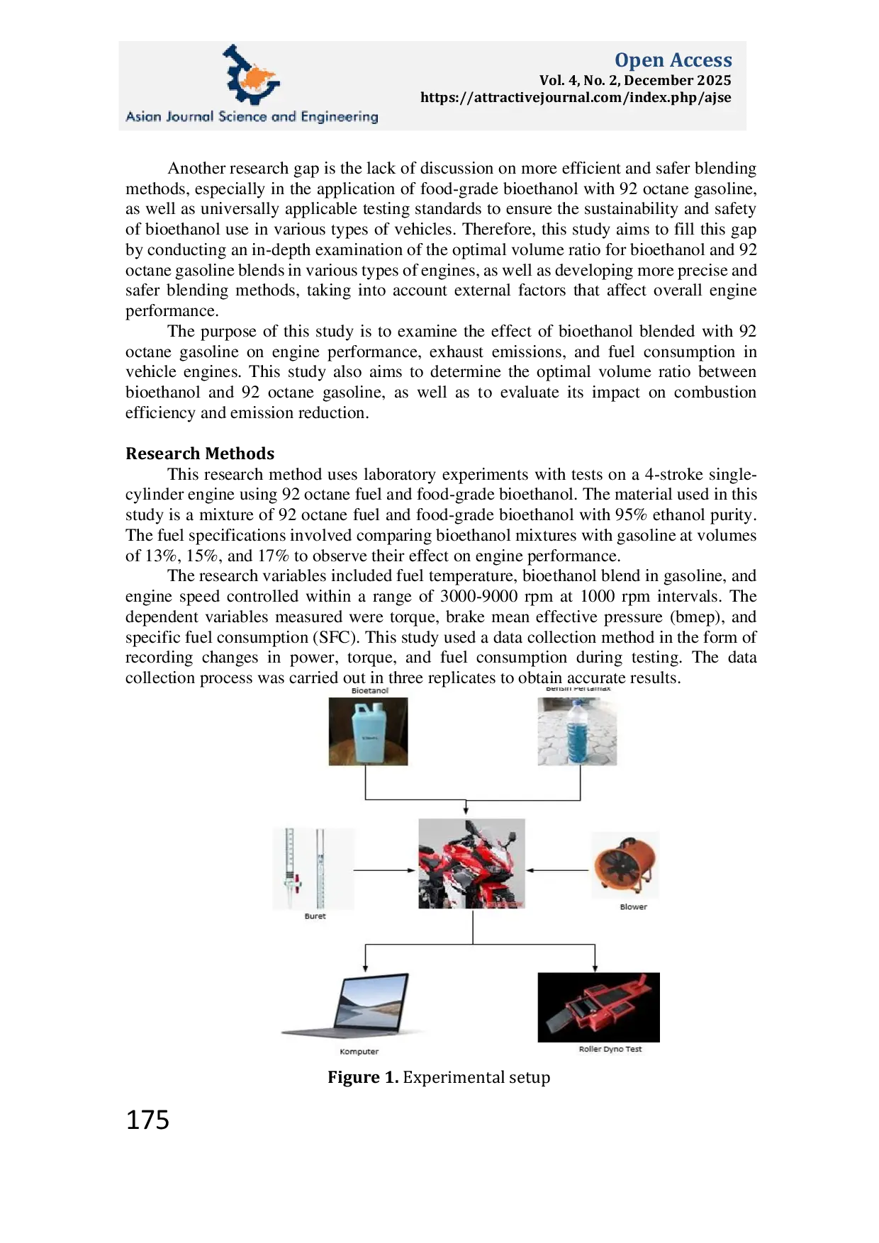 JURIS The Effect Of Bioethanol Blends With 92 Octane Gasoline On Engine Performance And Exhaust Emissions