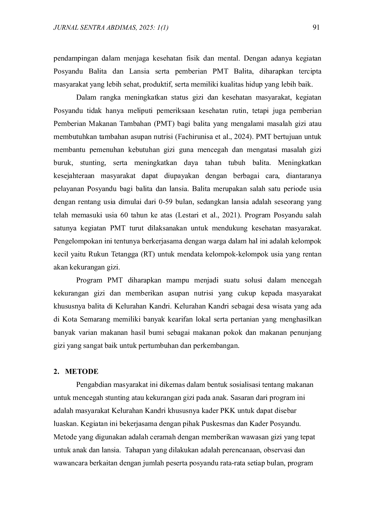 JURIS Peningkatan Kesadaran Gizi untuk Mencegah Stunting Melalui Sosialisasi Gizi Seimbang dan Pemberian Makanan Tambahan PMT Bagi Balita