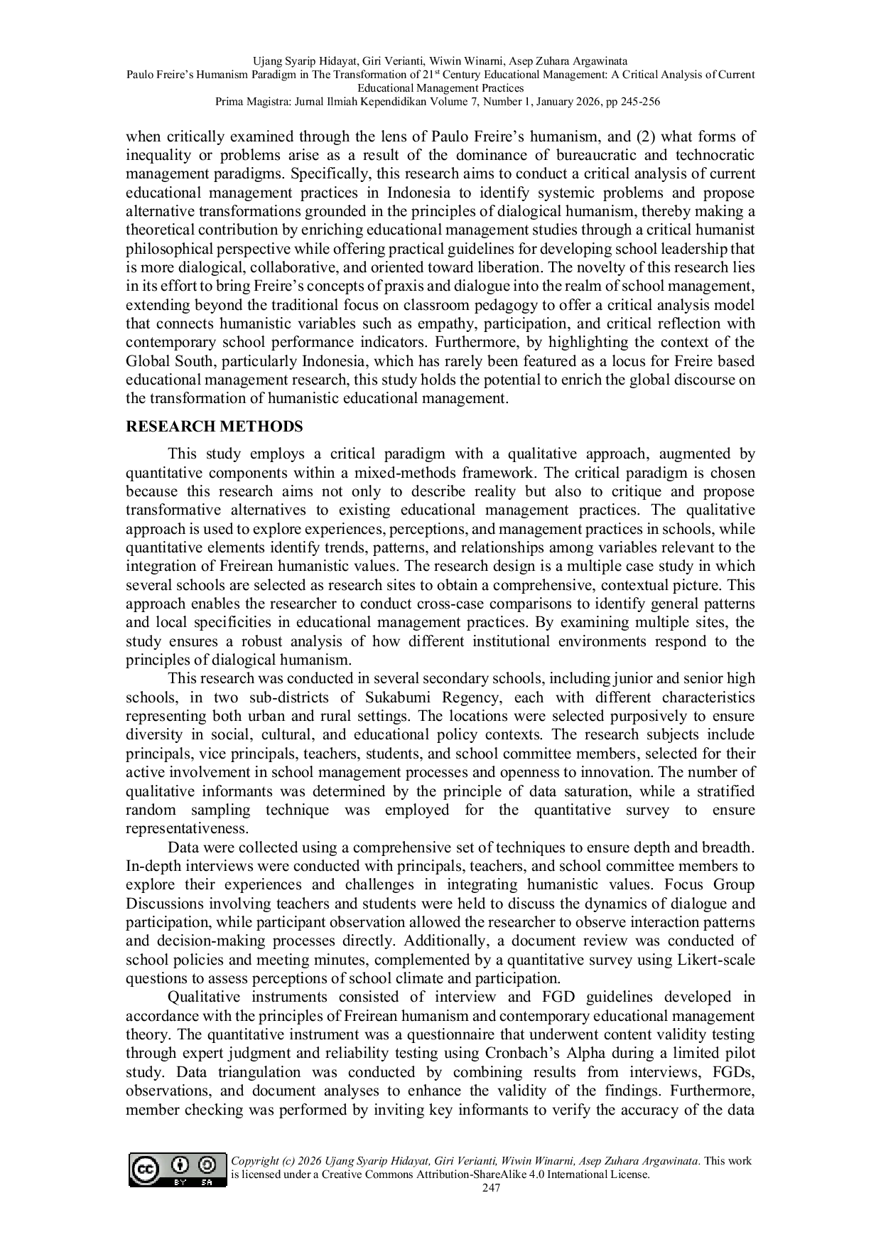 JURIS Paulo Freire s Humanism Paradigm in the Transformation of 21st Century Educational Management