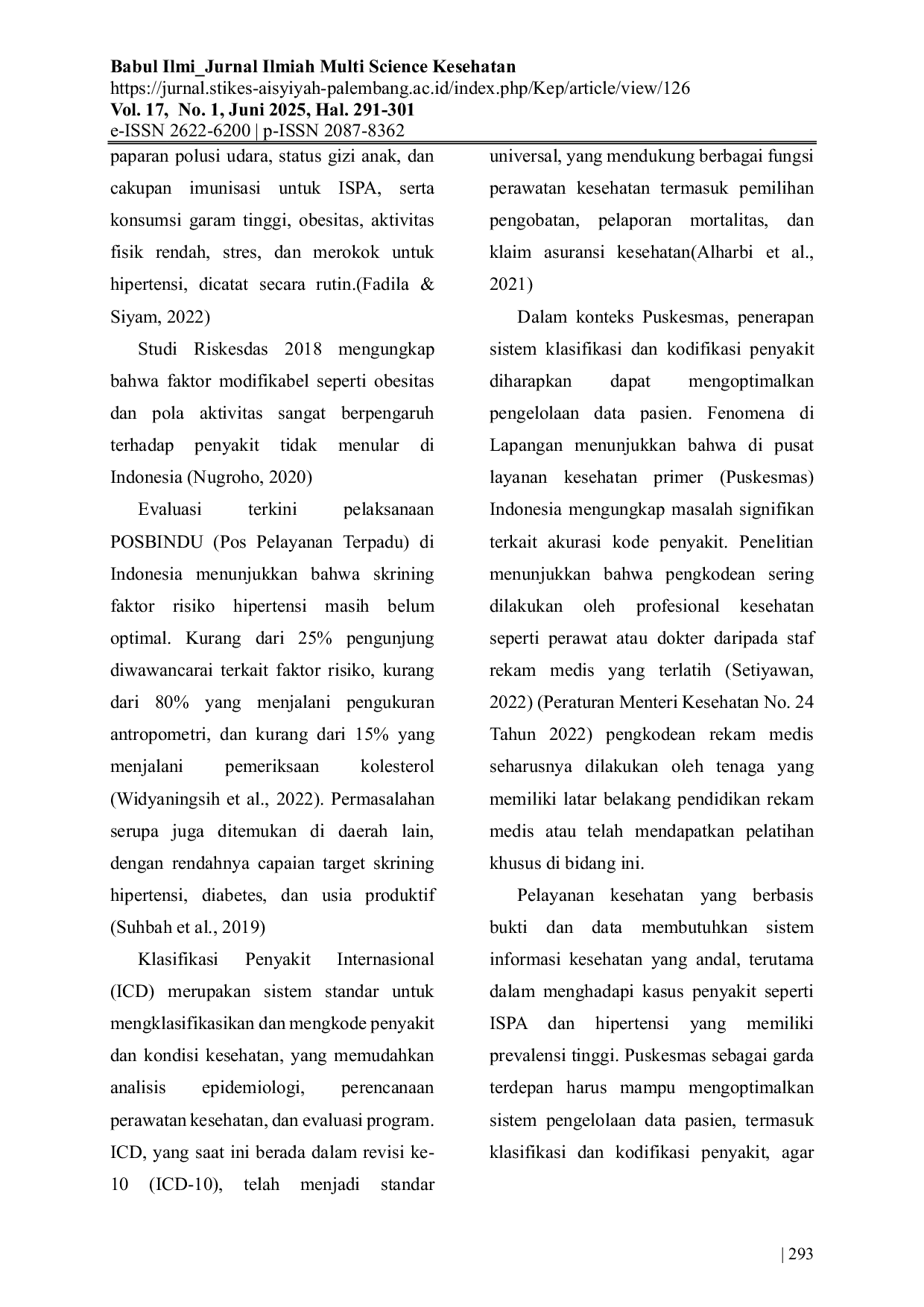 JURIS Gambar Implementasi Klasifikasi dan Kodifikasi Penyakit dalam Manajemen Data Pasien di Puskesmas