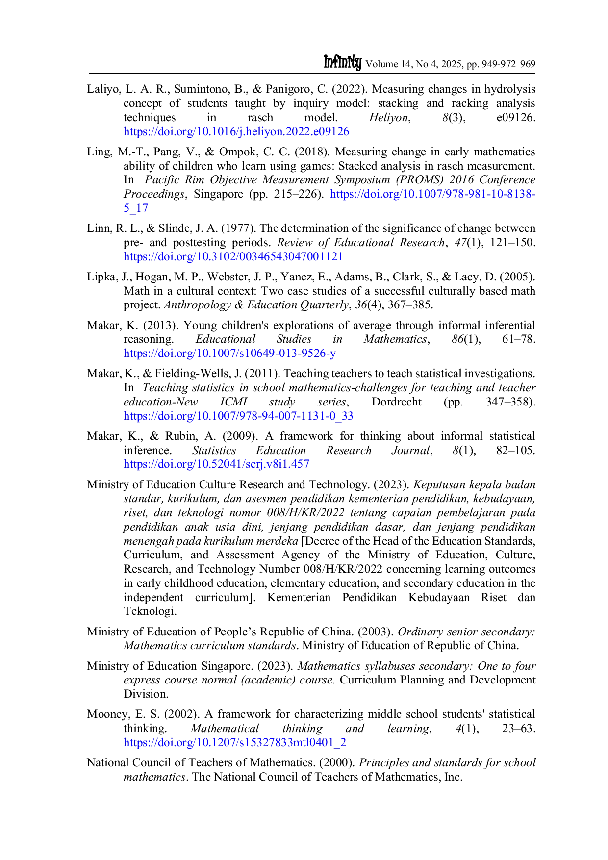 JURIS Measuring changes in students informal statistical reasoning skills through the ethno flipped classroom model Stacking and racking analysis