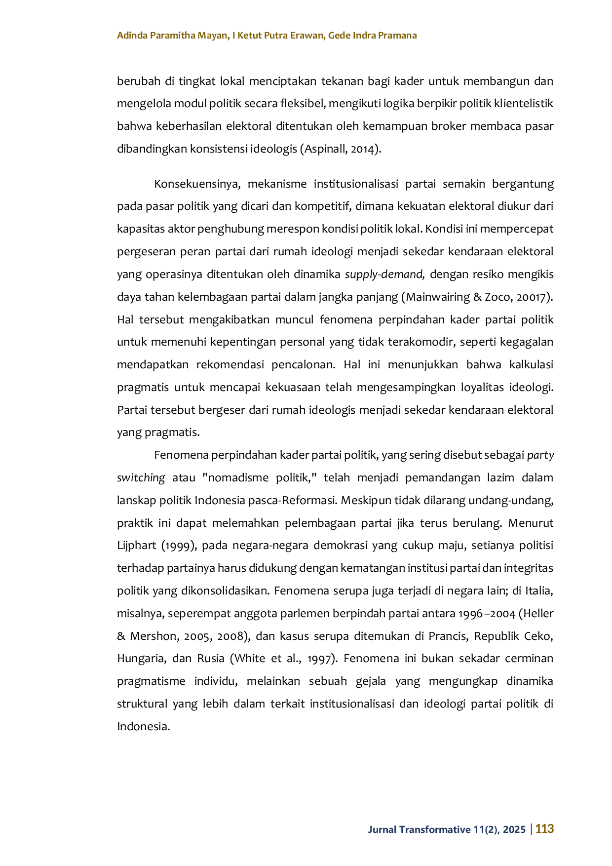 JURIS Bayang Bayang yang Memisah Fragmentasi Kader dan Kuasa Personal di PDI Perjuangan Bali