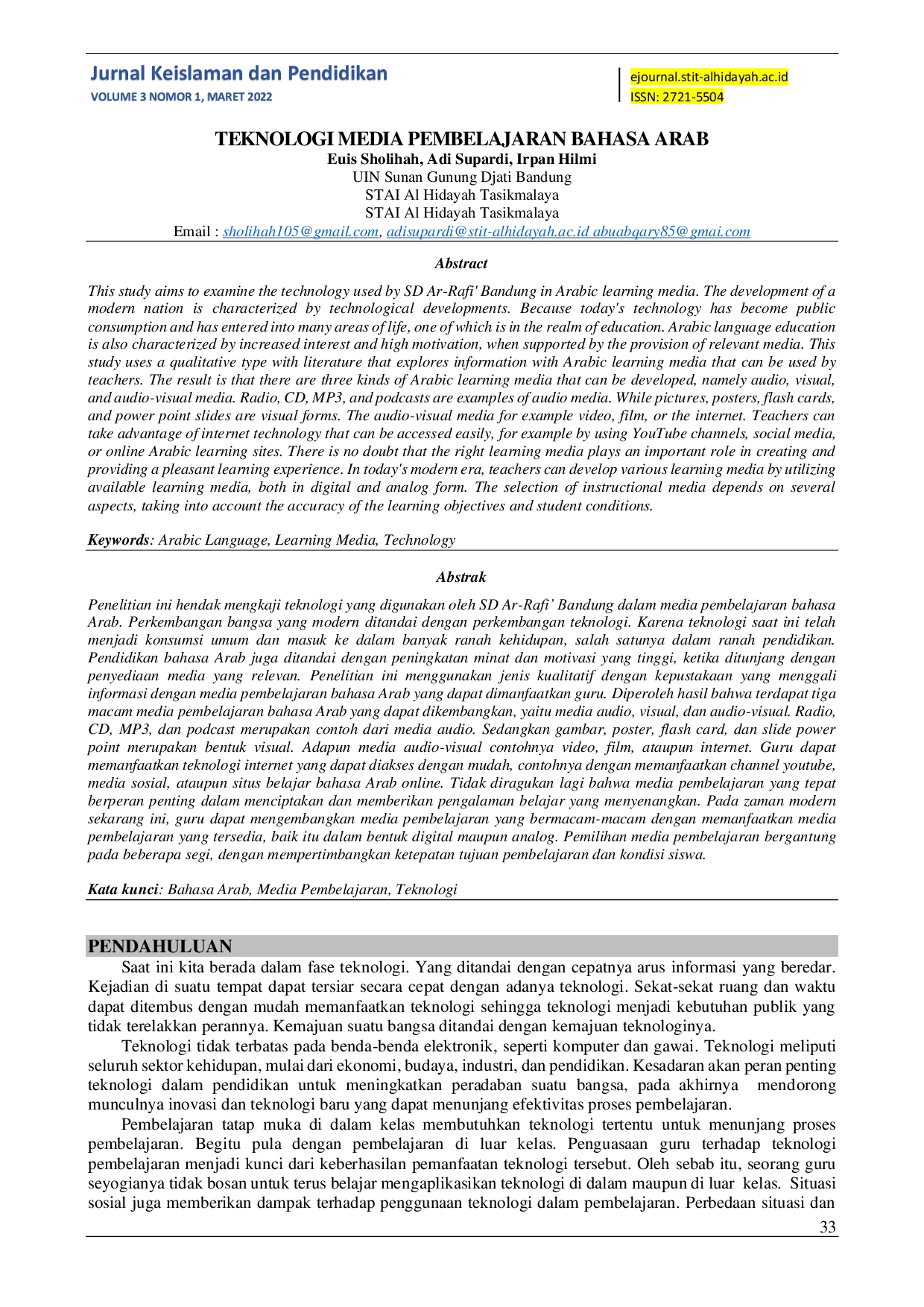JURIS Teknologi Media Pembelajaran Bahasa Arab