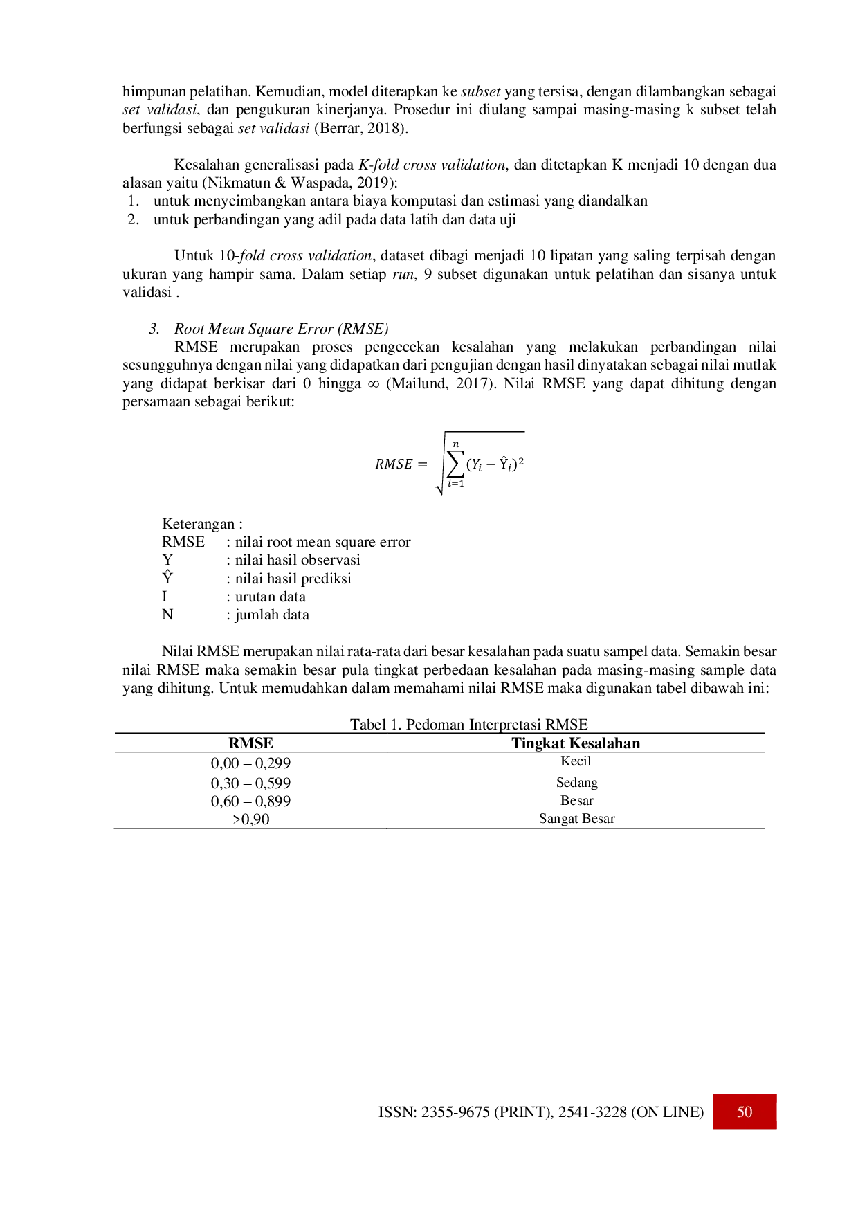 JURIS Prediksi Penjualan Produk Sepatu dengan Menggunakan Algoritma K Nearest Neighbor Regression dan Cross Validation