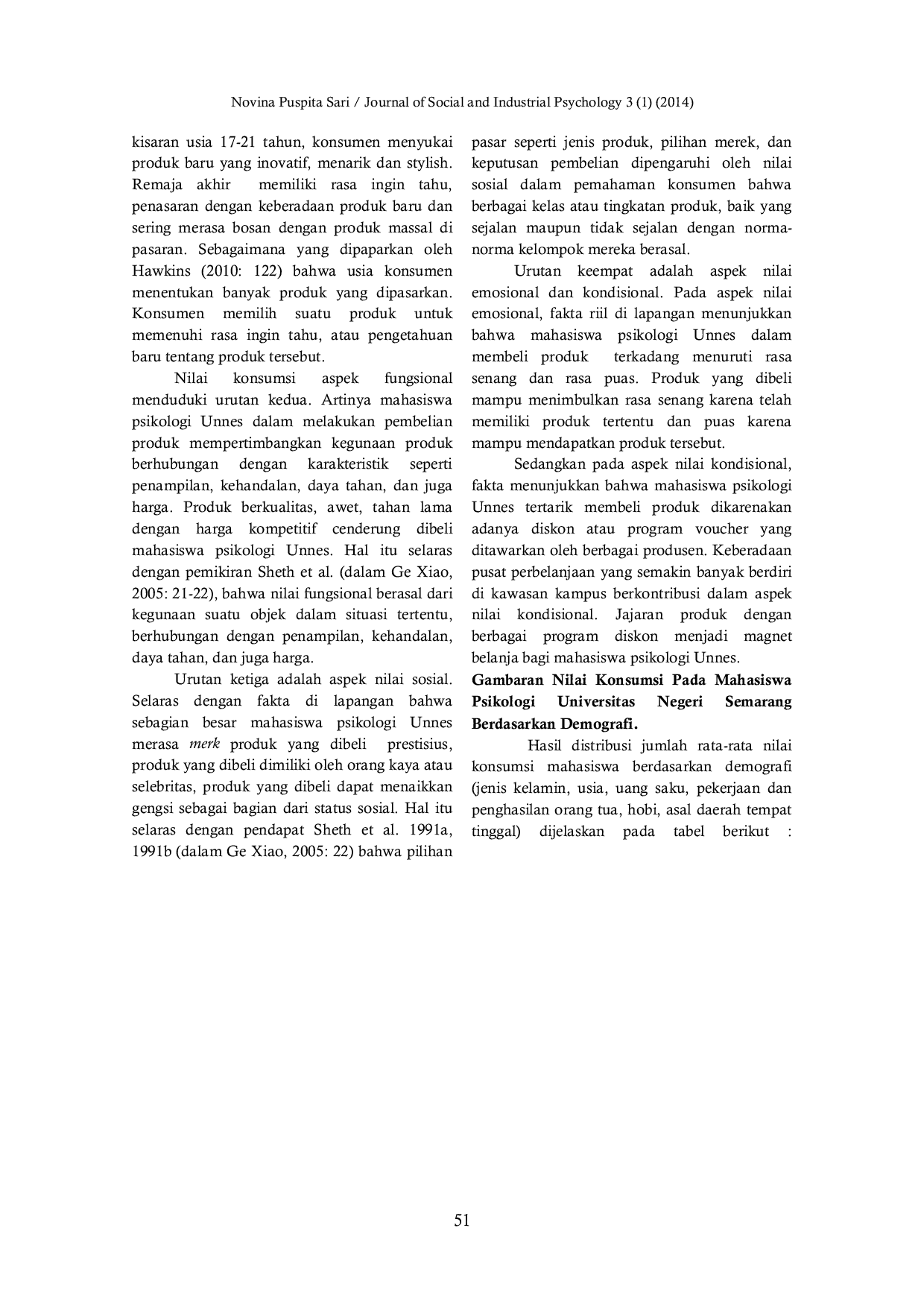 JURIS Nilai Konsumsi Pada Mahasiswa Psikologi Universitas Negeri Semarang