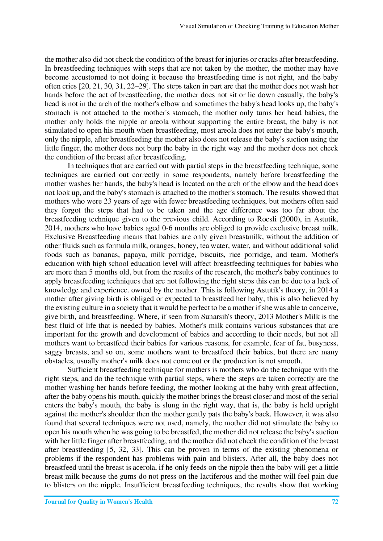 JURIS Visual Simulation of Chocking Training to Education Mother with Babies in Pandemic Covid 19