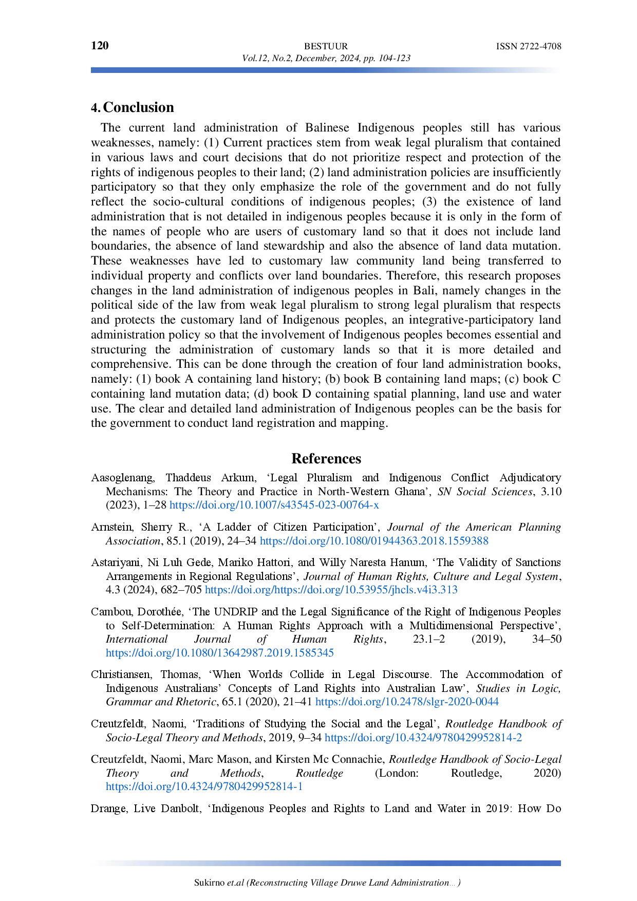 juris Reconstructing Village Druwe Land Administration to Protect the Communal Land in Bali