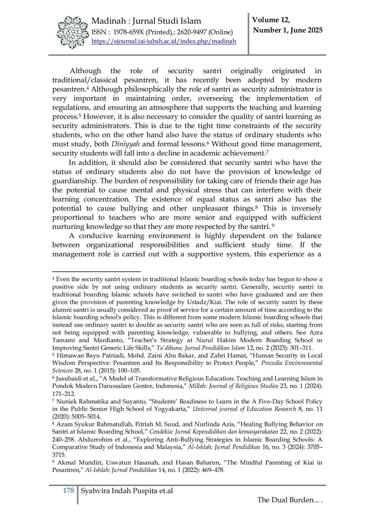 JURIS The Dual Burden Impact of Student Security Duties on Learning Quality in Indonesian Islamic Boarding School Context
