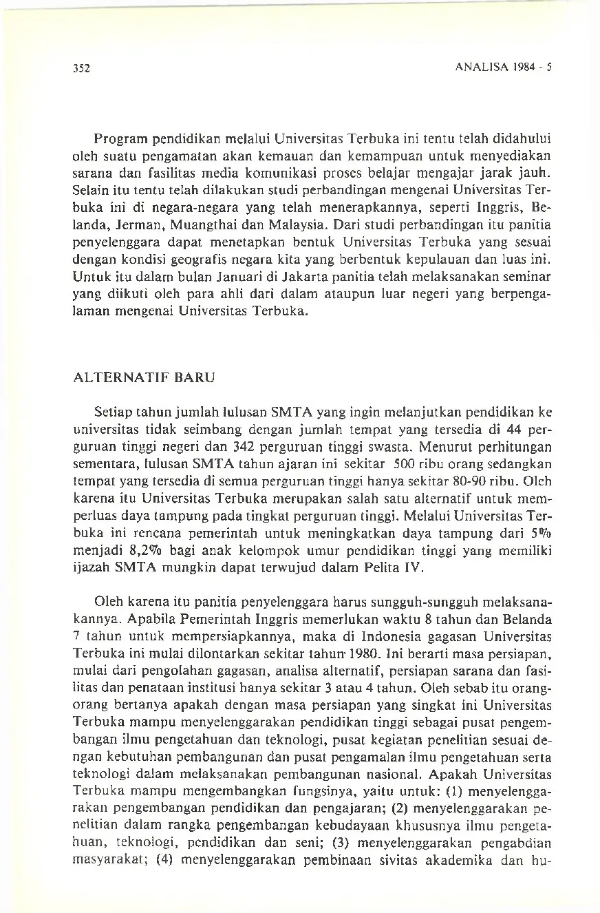 JURIS Universitas Terbuka Alternatif Baru Pendidikan Tinggi Kita