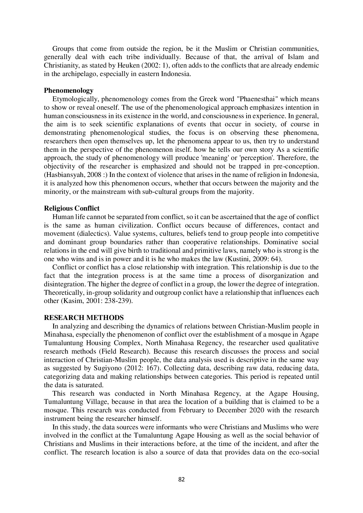 JURIS Dynamics of Relations between Christianity and Islam in Minahasa