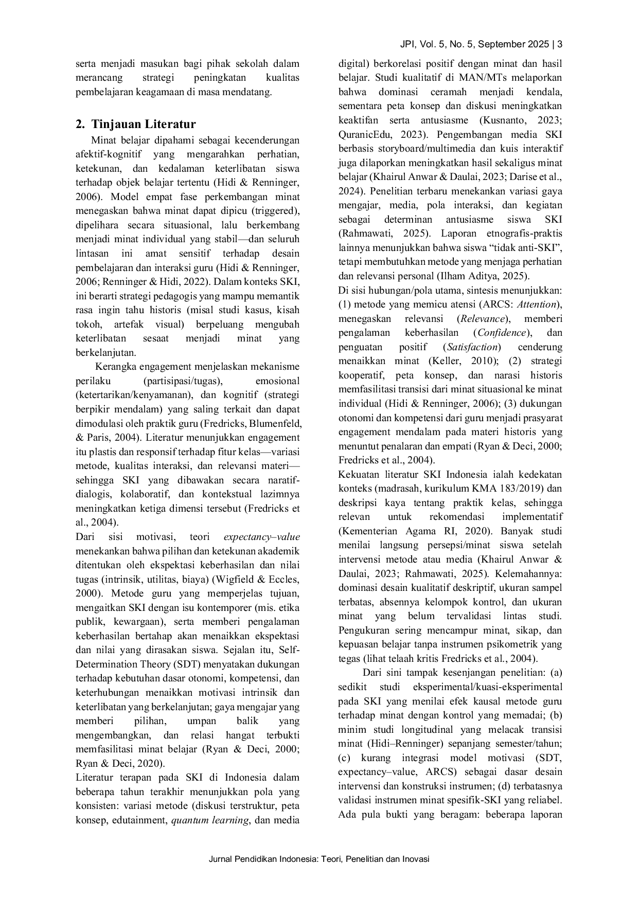 JURIS Hubungan Metode Pembelajaran Guru Dengan Minat Belajar Siswa Pada Mata Pelajaran Ski