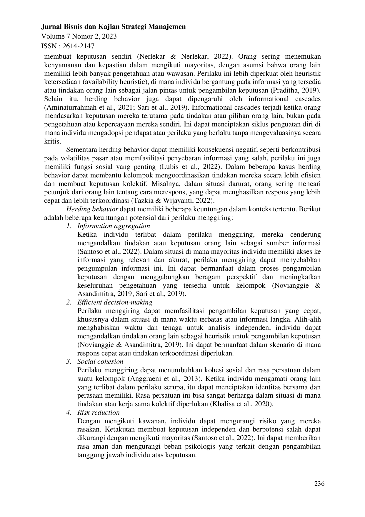 JURIS Herding Behavior dan Heuristic Bias pada Keputusan Investasi Nasabah Bank Syariah Indonesia