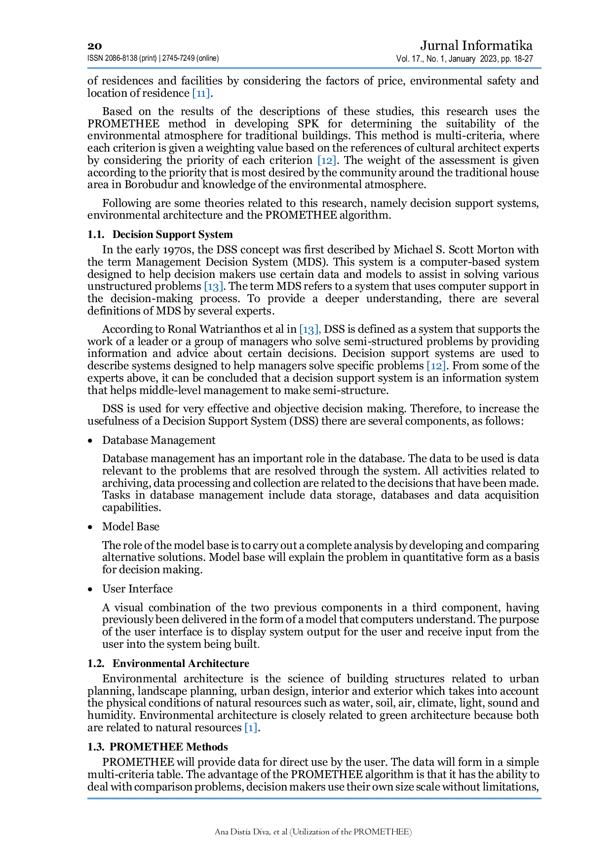 JURIS Utilization of the PROMETHEE algorithm to determine the suitability of the atmospheric environment in traditional buildings
