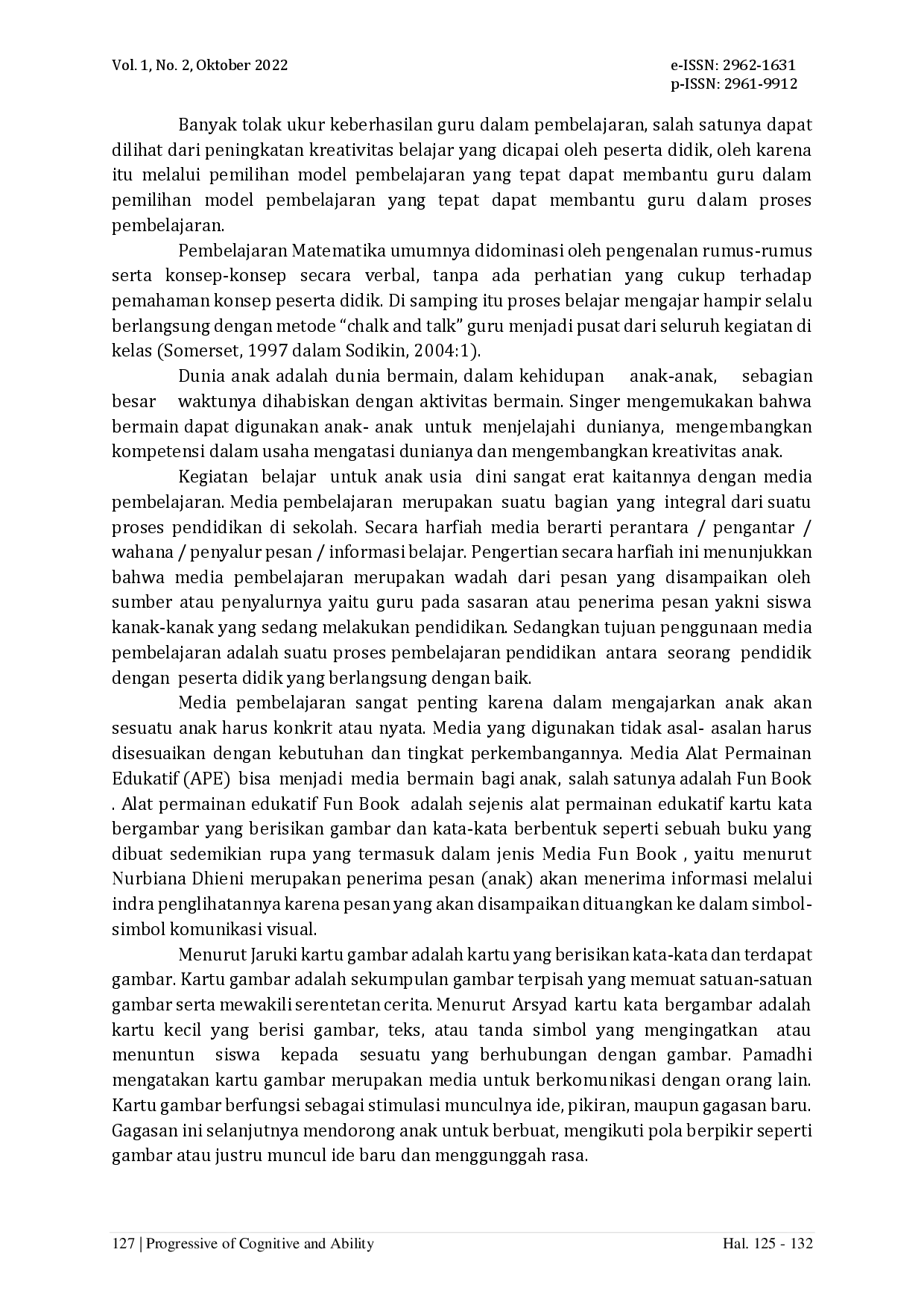 juris Penerapan Concept Attainment Model CAM Menggunakan Alat Permainan Edukatif Fun Book dalam Meningkatkan Pemahaman Siswa