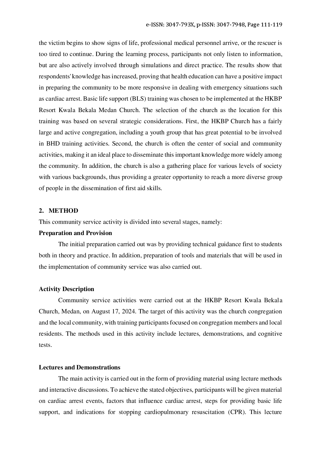 juris Strengthening Community Service Collaboration Through Basic Life Support BLS Training