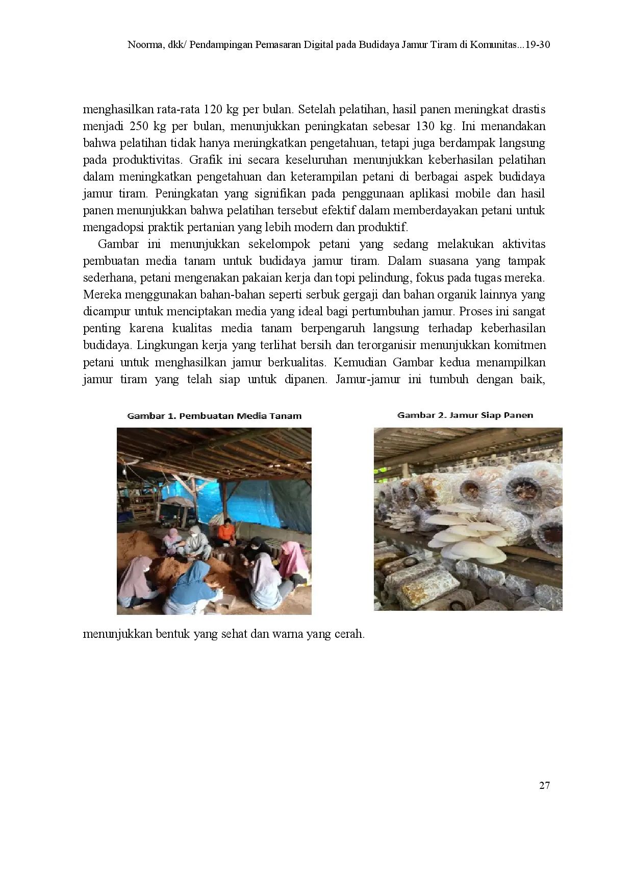 juris Pendampingan Pemasaran Digital Pada Budidaya Jamur Tiram Di Komunitas Masyarakat Desa Panancangan