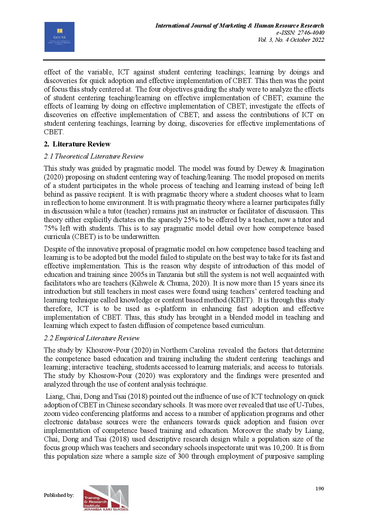 juris Factors Contributing to Effective Implementation of Competence Based Education and Training A moderating effect of Information and Communication Technology A Case of Selected VET and NACTE Colleges