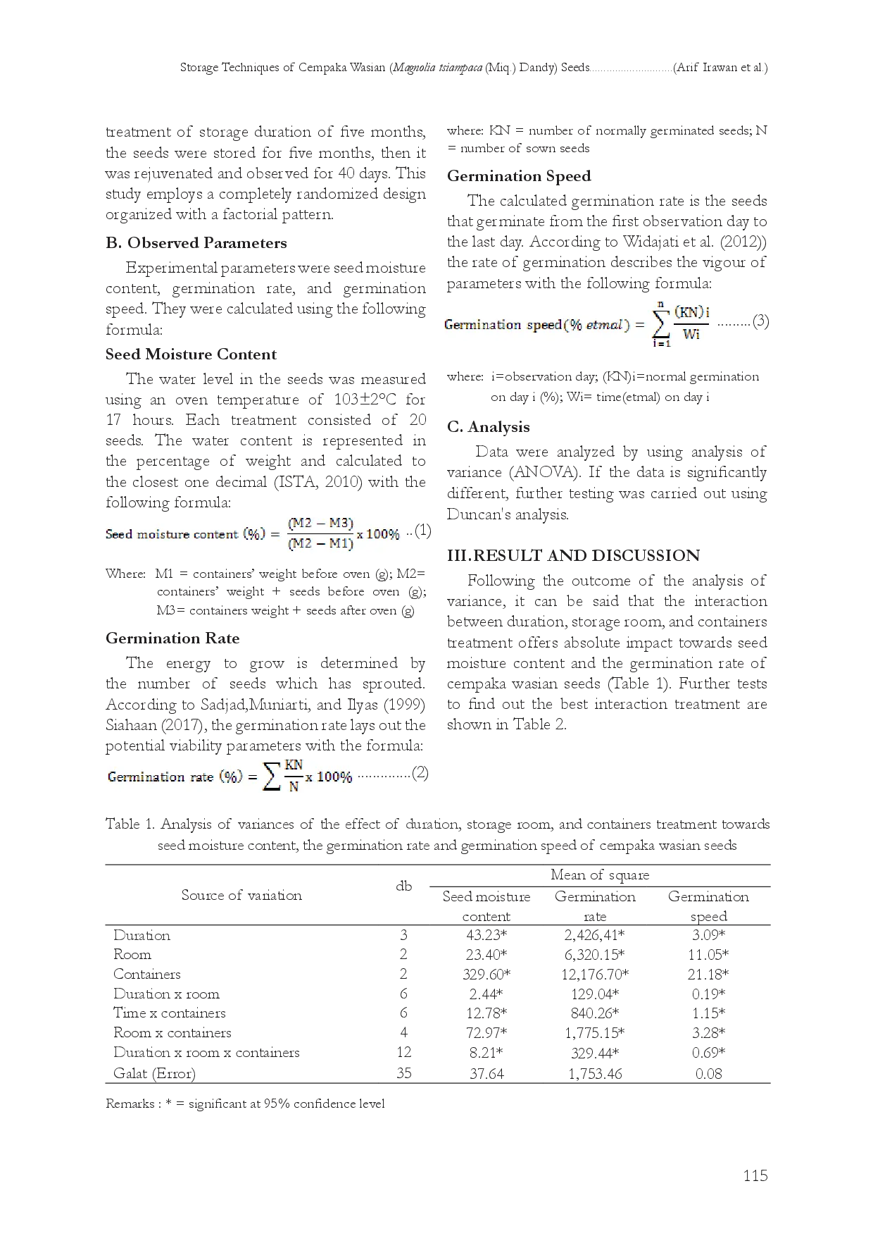 juris STORAGE TECHNIQUES OF CEMPAKA WASIAN Magnolia tsiampaca Miq Dandy SEEDS