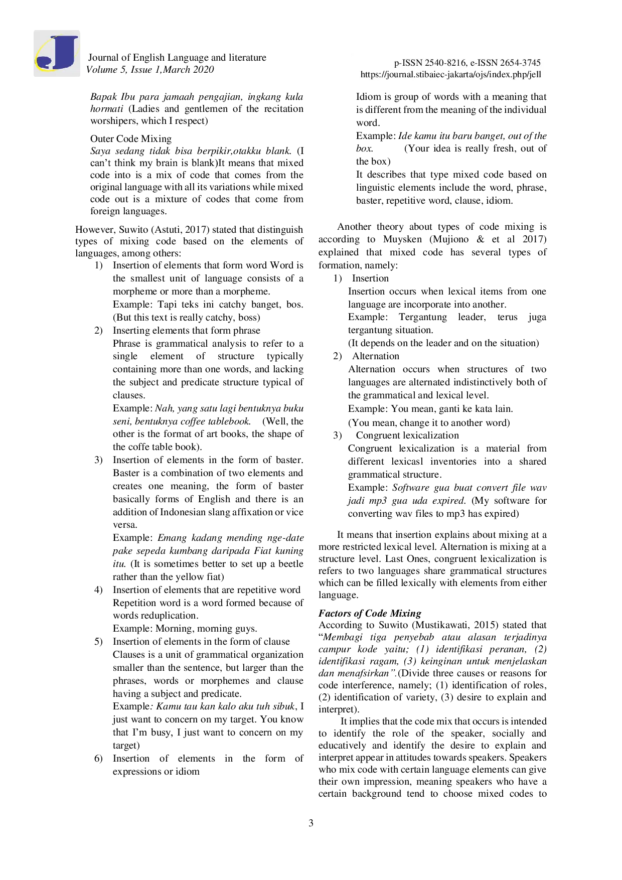 JURIS Code Mixing In TV Show Entitled Hijab Traveling On Trans7