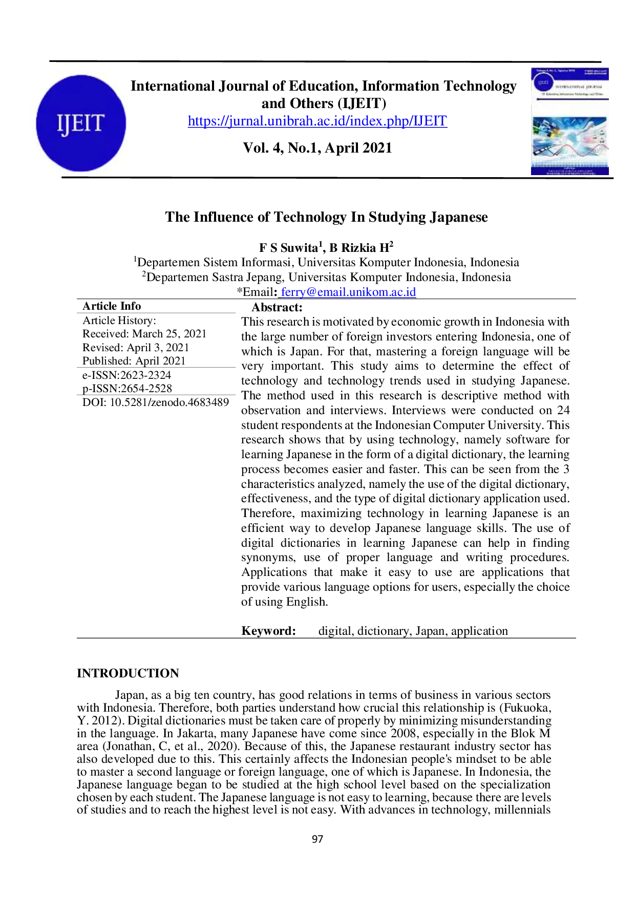 JURIS The Influence of Technology In Studying Japanese